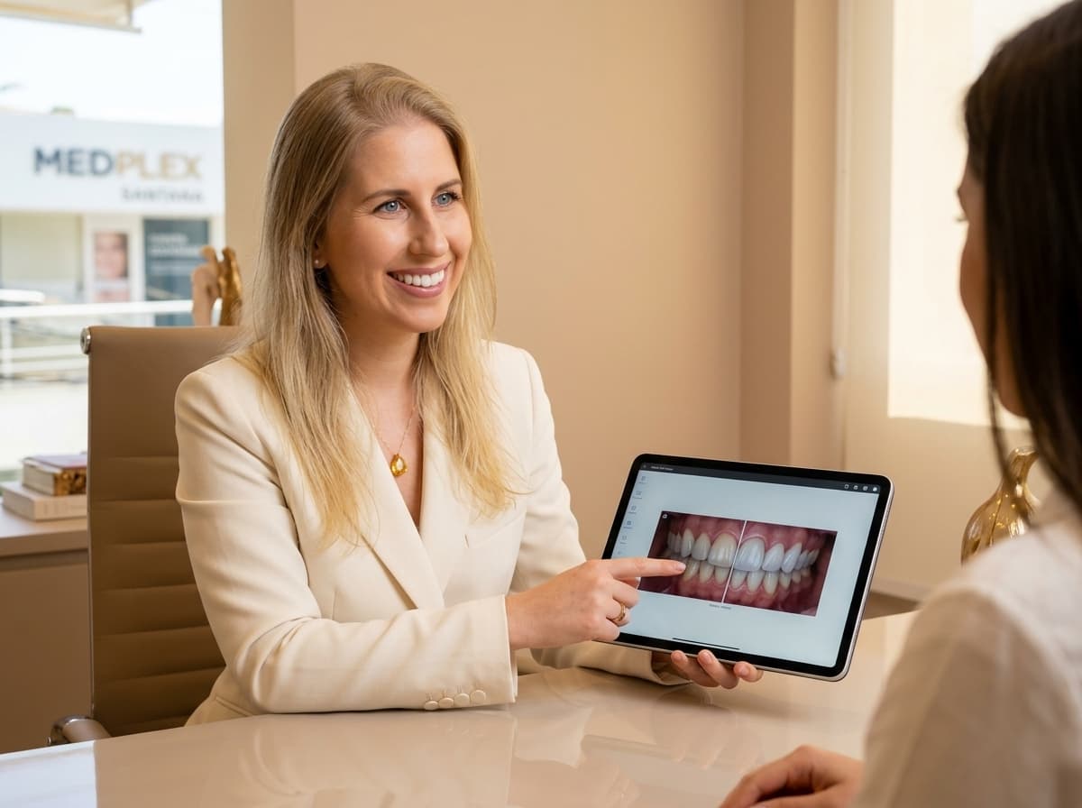 Dra. Mariana Szymanski realizando planejamento digital de sorriso na M.S Clinic